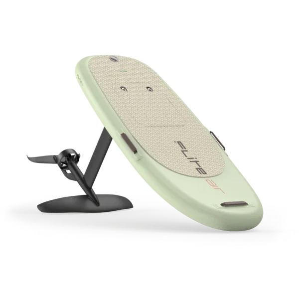 A white paddle board sitting on top of a stand up paddle board.